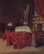 Jan van der Heyden Globe still life of books and other oil painting reproduction